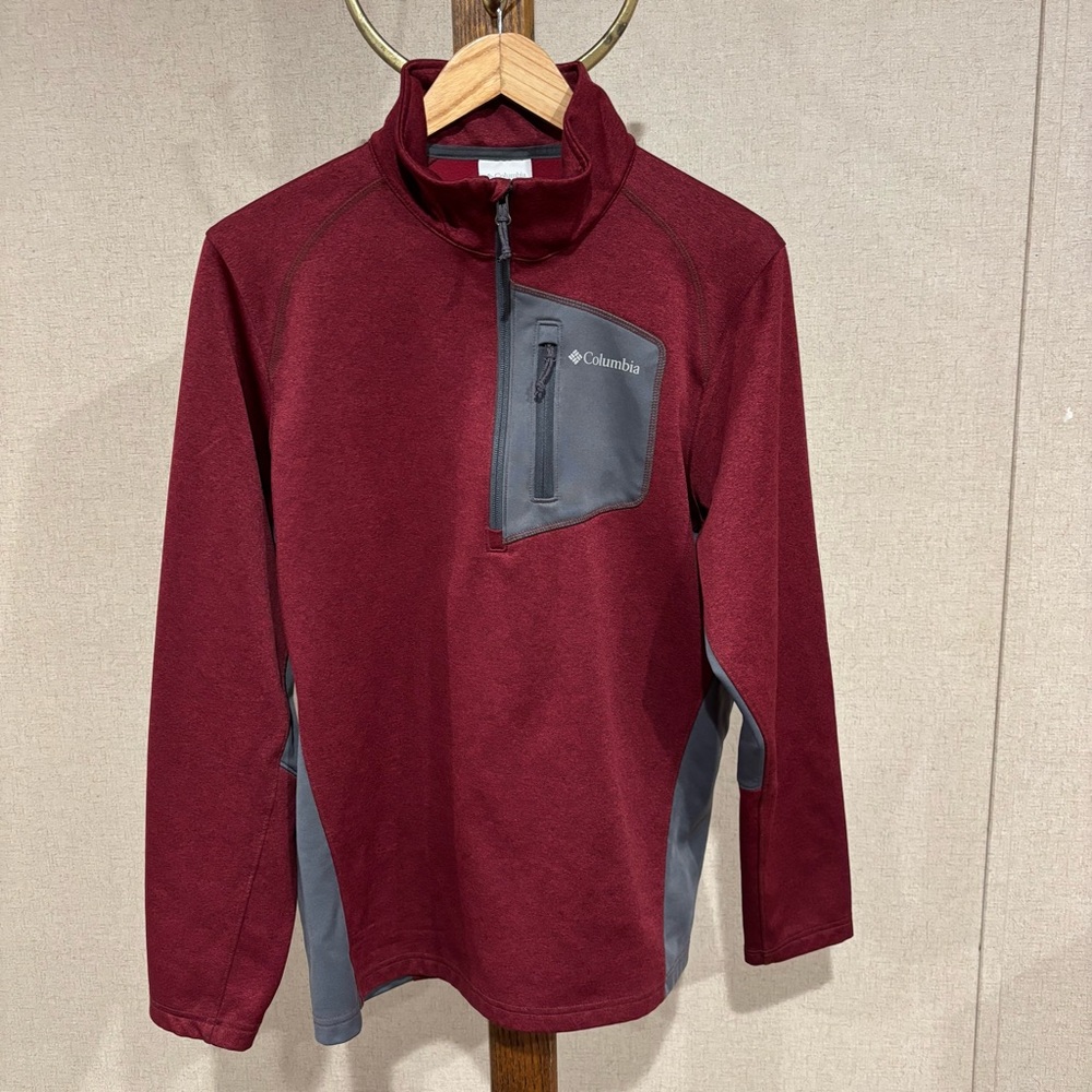 Columbia Burgundy and Gray Pullover Men’s Size Medium